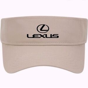 Lexus Luxury Logo Golf Sun Visor Adjustable Stone Tan Unisex Embroidered